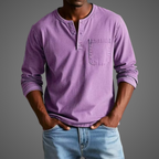 Men's Long Sleeve Henley Shirt — view 9