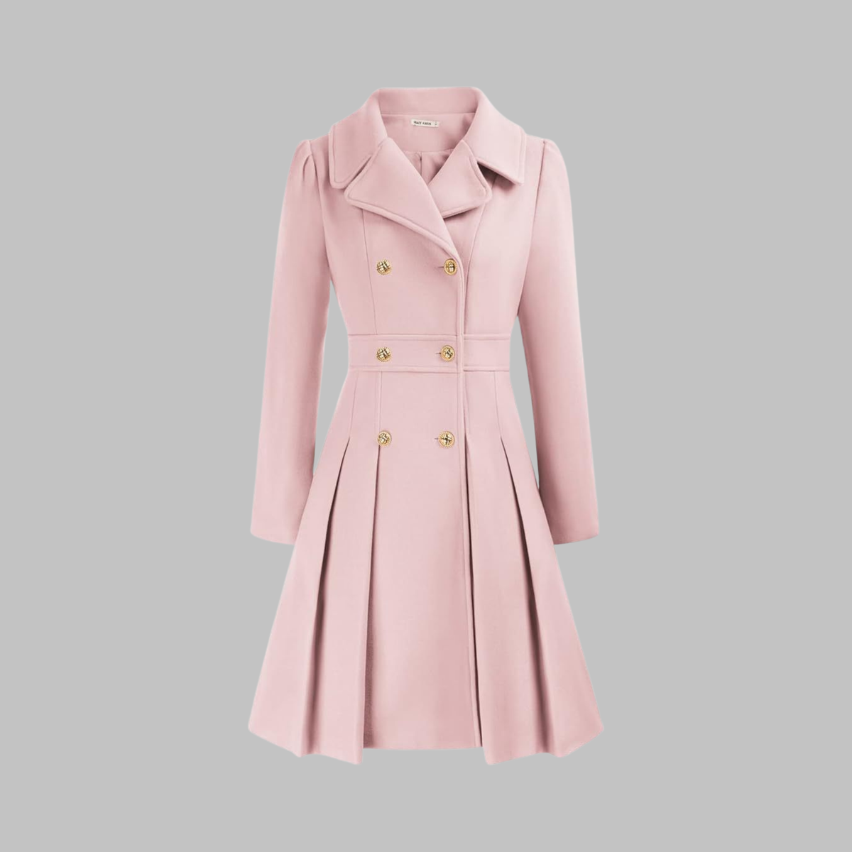Dami - Classy Double Button Long Sleeve Coat — view 7