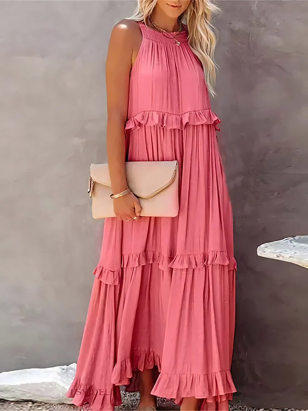 Women's Sleeveless Halter Maxi Dress — view 11