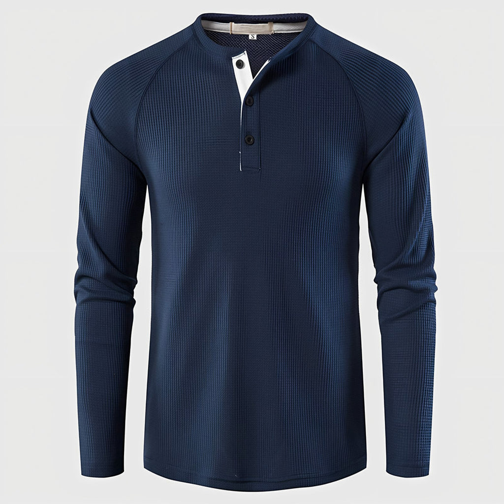Men's Knit Long Sleeve Henley — view 2