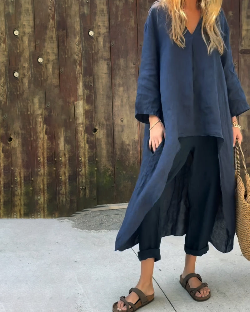Fabiana | Women’s Long Sleeve Wide Leg Two-Piece Set — TOPNEWPLACE (view 4)