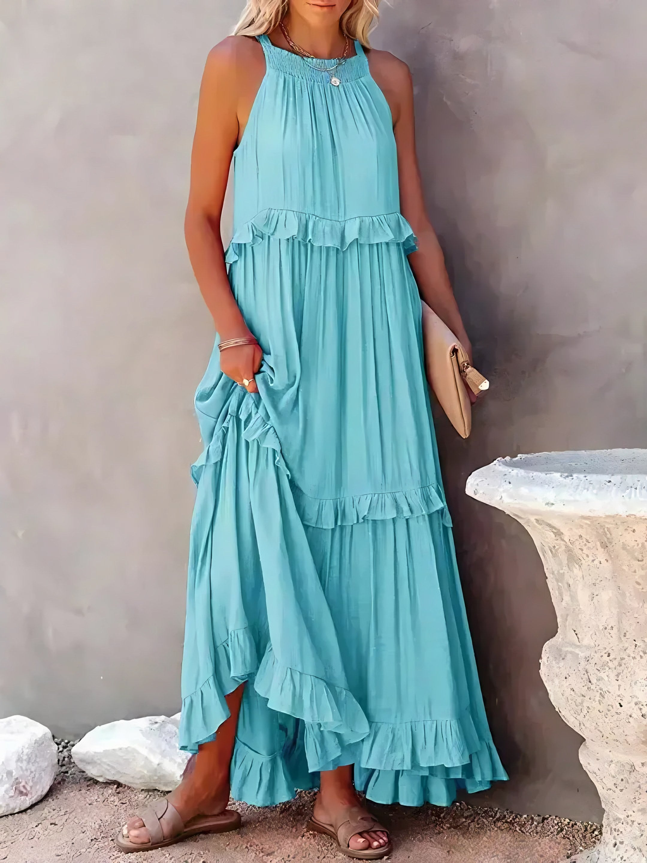 Women's Sleeveless Halter Maxi Dress — view 23