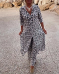 Gavriella | Women’s Geometric V-Neck Two-Piece Set — TOPNEWPLACE