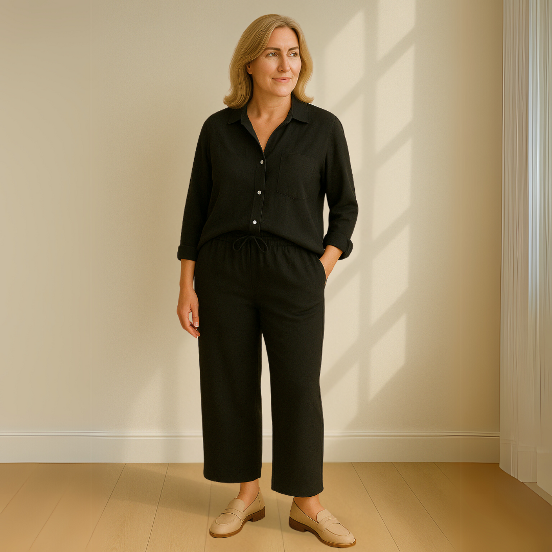 Floriana | Women’s Linen Wide Leg Outfit Set — TOPNEWPLACE (view 6)