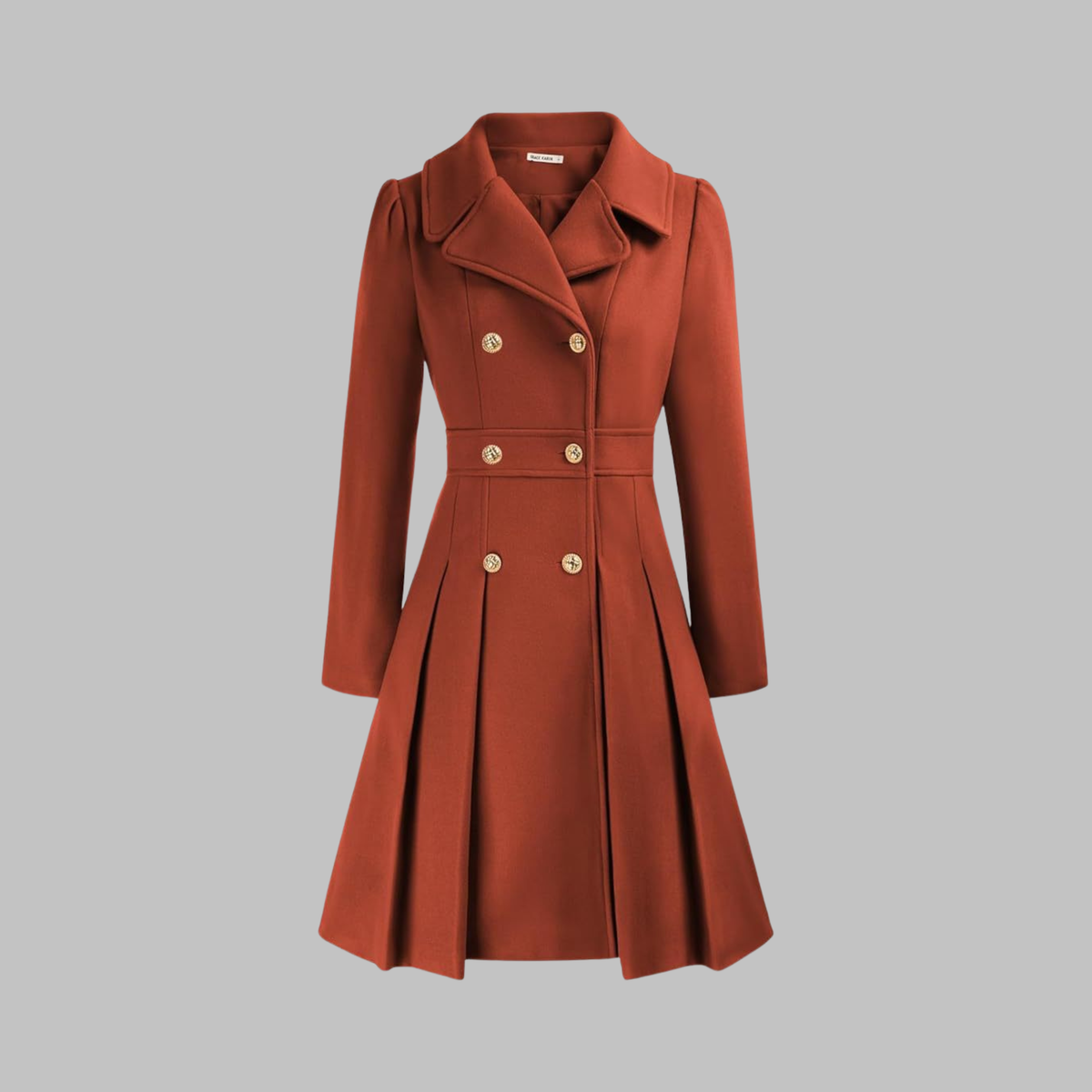 Dami - Classy Double Button Long Sleeve Coat — view 8