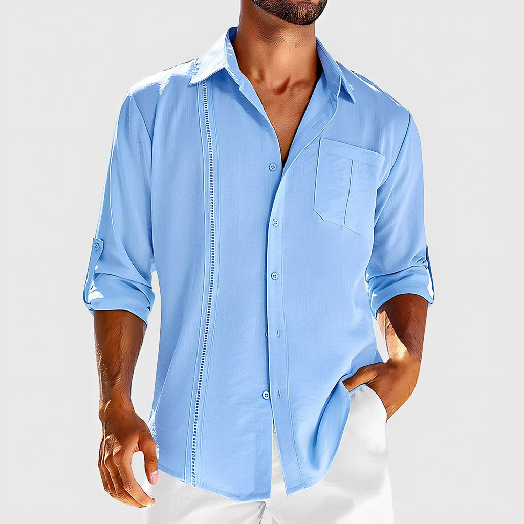 Men's Long Sleeve Linen Overshirt — view 2