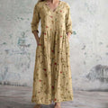Women's Long Sleeve Floral Maxi Dress — view 1