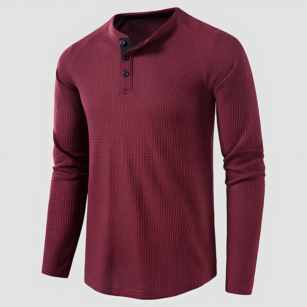 Men's Knit Long Sleeve Henley — view 10