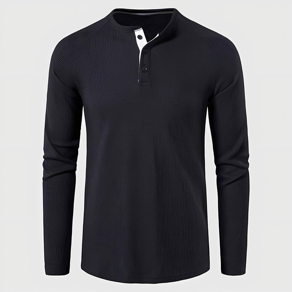Men's Knit Long Sleeve Henley — view 8