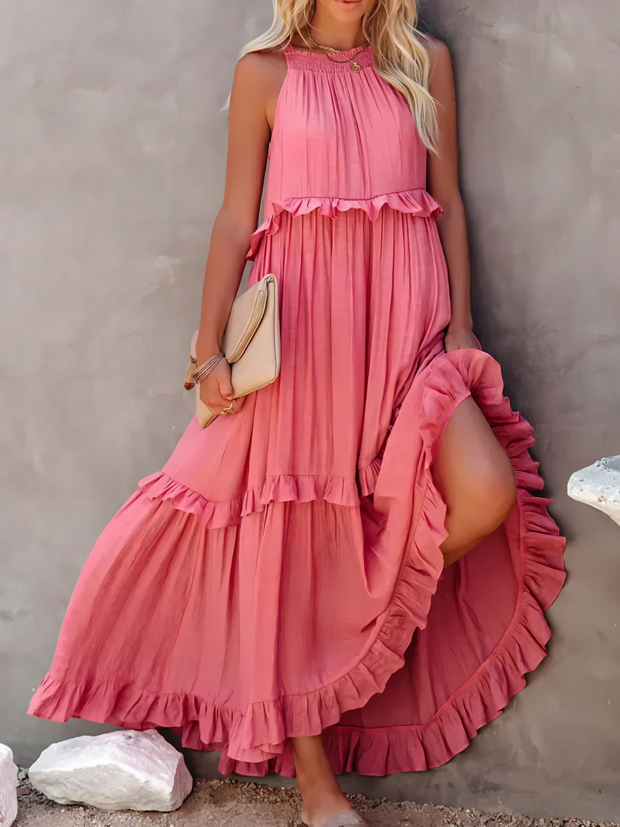 Women's Sleeveless Halter Maxi Dress — view 6