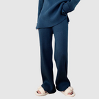 Jelena | Women’s Long Sleeve Ribbed Knit Wide Leg Two-Piece Set — TOPNEWPLACE (view 3)