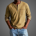 Men's Long Sleeve Henley Shirt — view 7