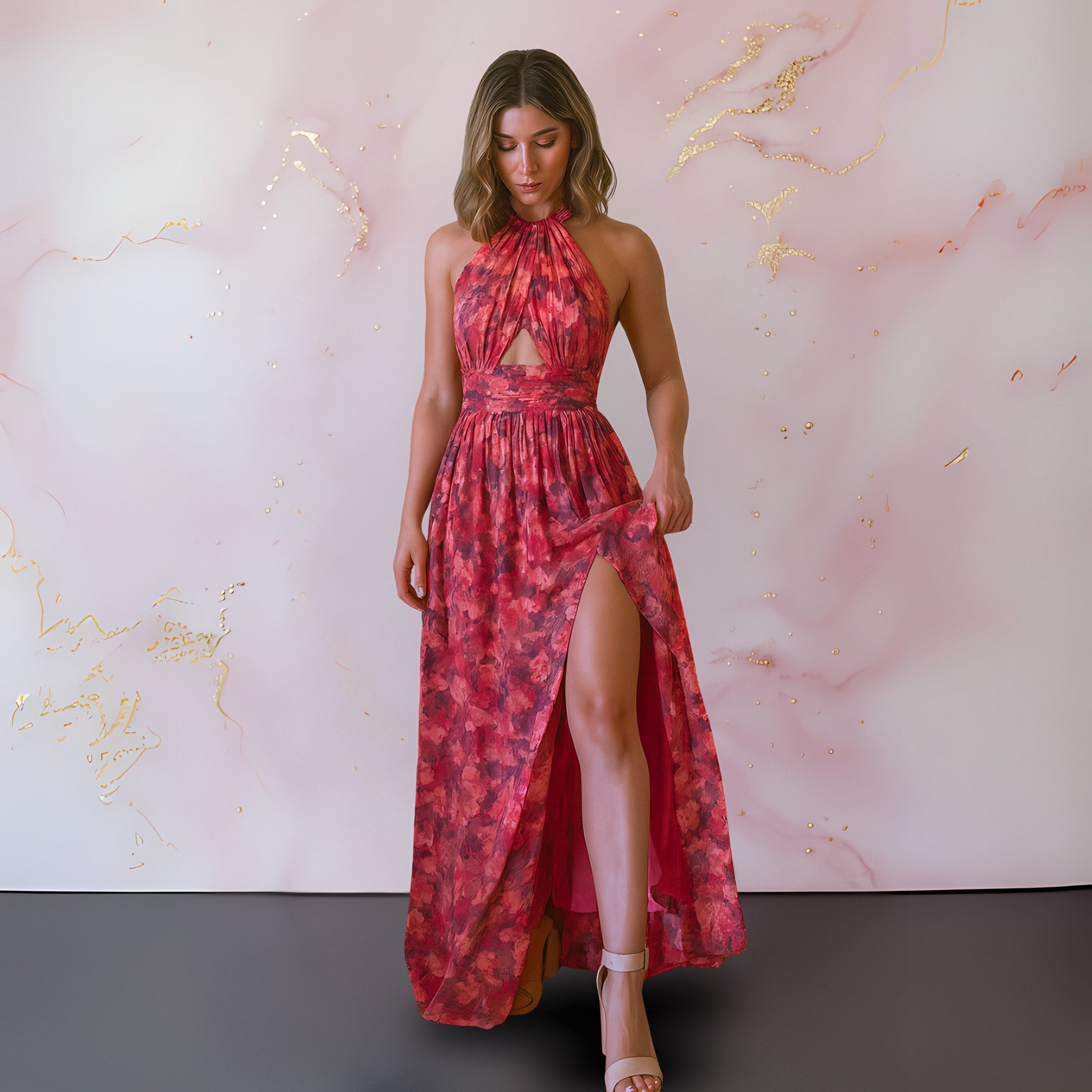 Women's Halter Backless Maxi Dress — view 4