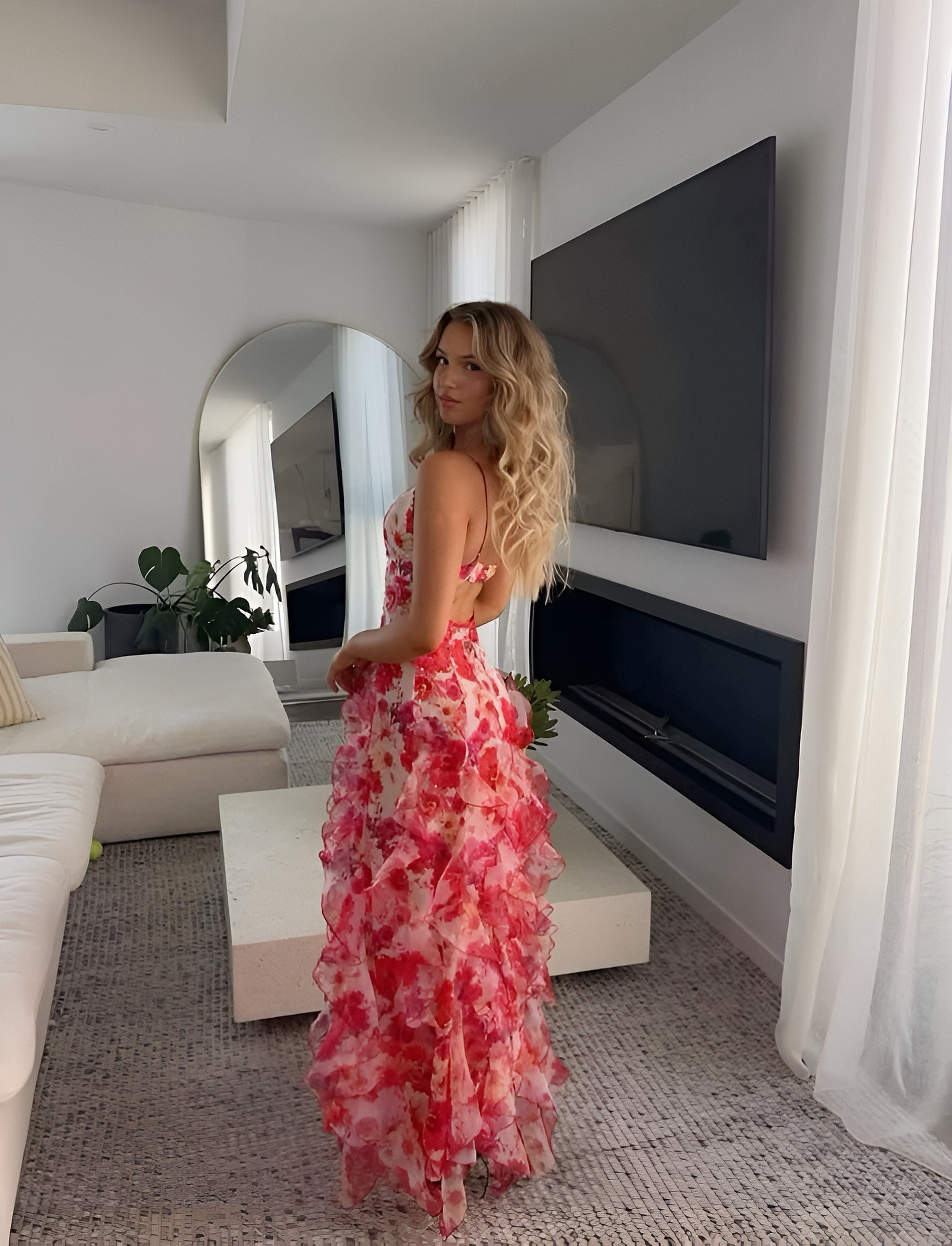 Women's Ruffle Floral Maxi Dress — view 2