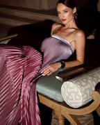 Women's Strapless Pleated Evening Maxi Dress — view 4