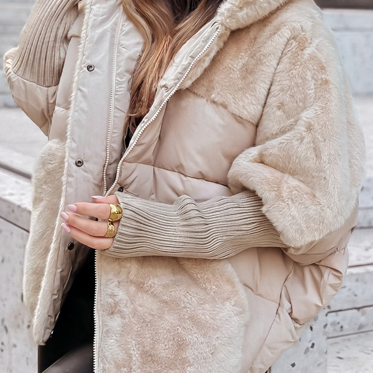 Amara | Plush Hooded Coat — view 1