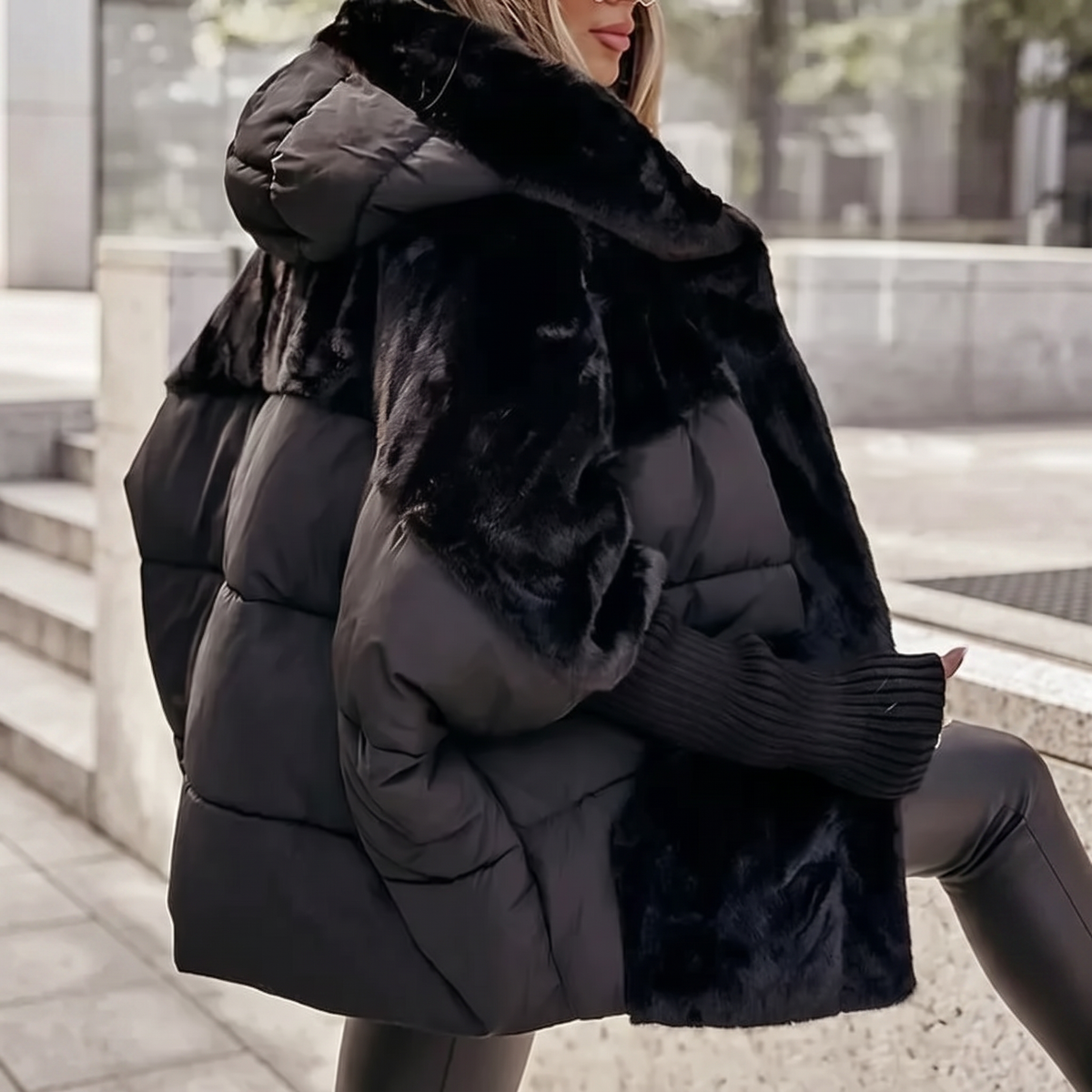 Amara | Plush Hooded Coat — view 2