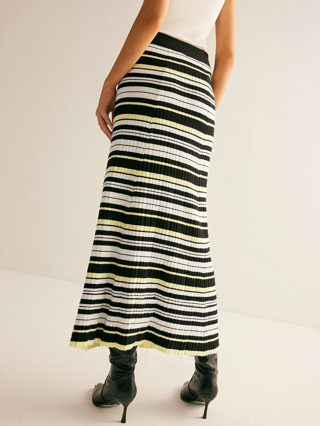 Cornelia | Women’s Striped Knit Midi Skirt — TOPNEWPLACE (view 3)