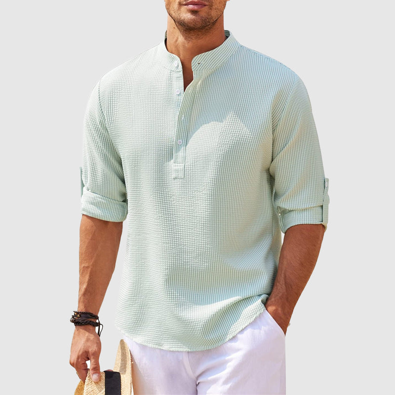 Orlando | Men’s Seersucker Long Sleeve Shirt