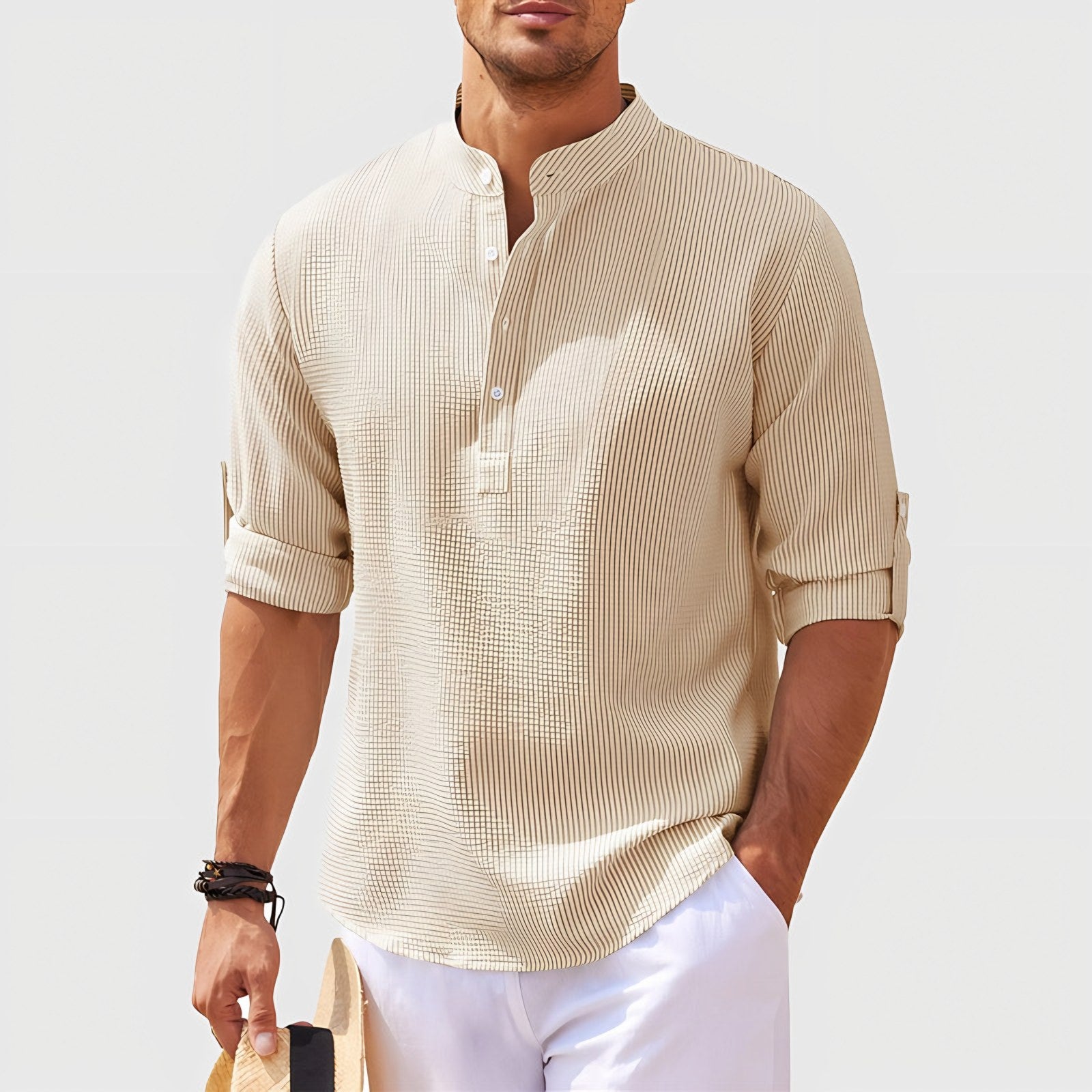 Men's Long Sleeve Seersucker Shirt — view 3