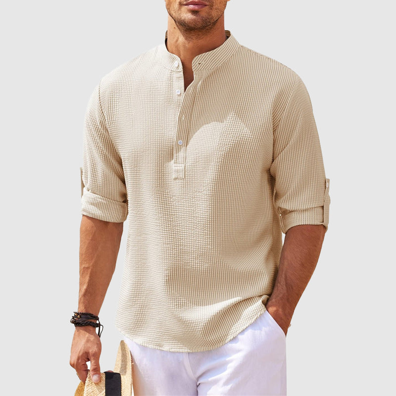 Orlando | Men’s Seersucker Long Sleeve Shirt