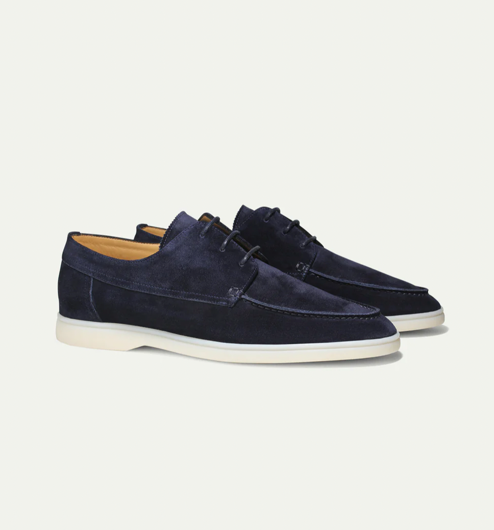 Men's Suede Loafers With Laces — Slip-On