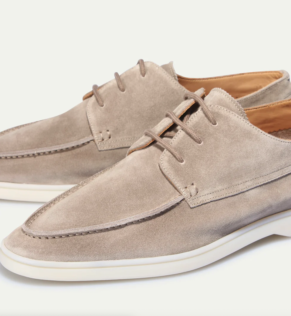 Men's Suede Loafers With Laces — Slip-On
