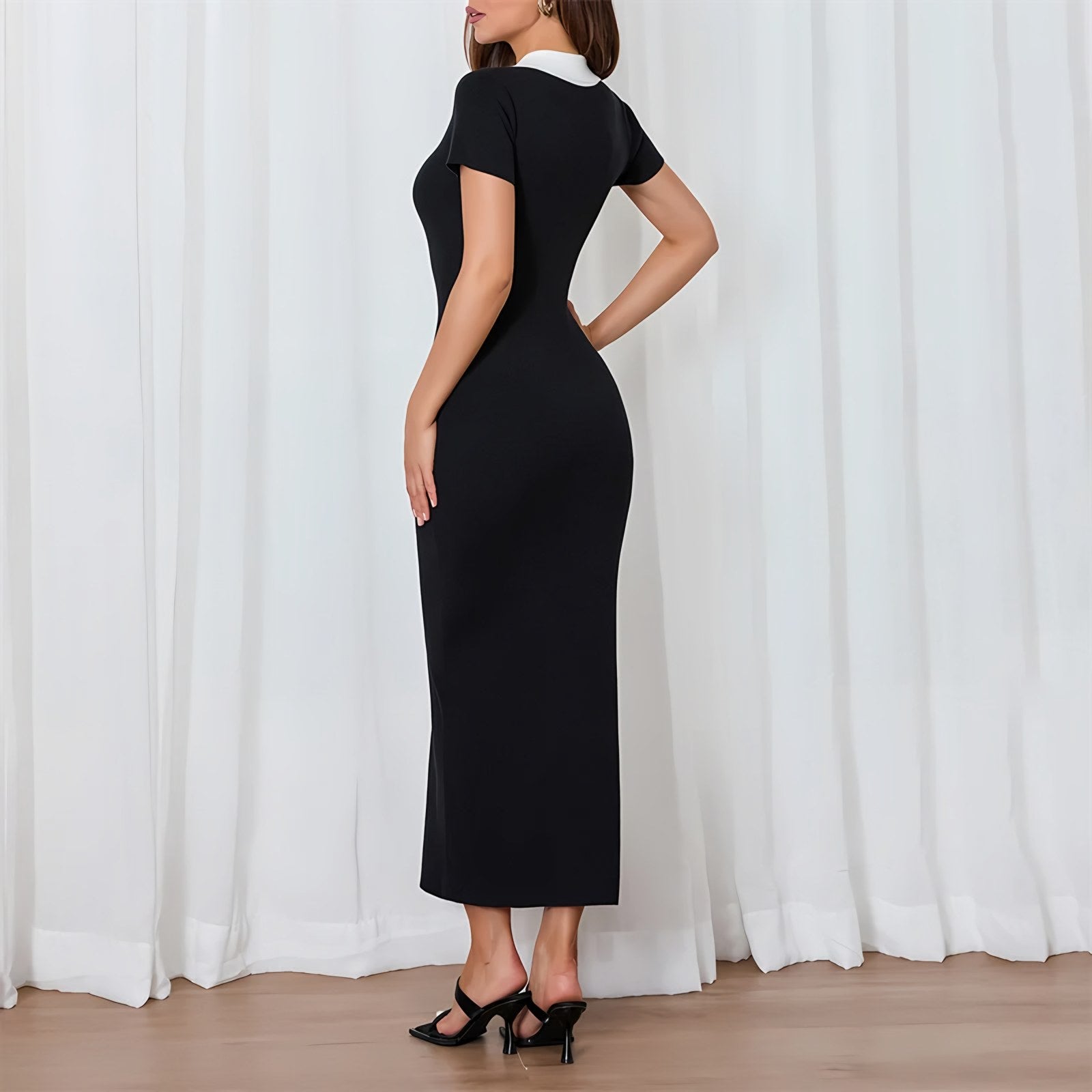 Women's Button-Up Polo Maxi Dress — view 8