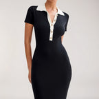 Women's Button-Up Polo Maxi Dress — view 1