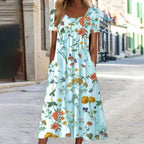 Women's Short Sleeve Floral Maxi Dress — view 3