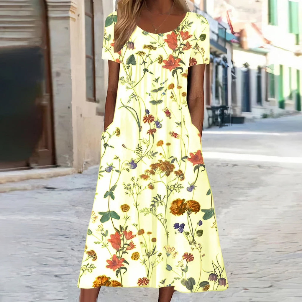 Women's Short Sleeve Floral Maxi Dress — view 2