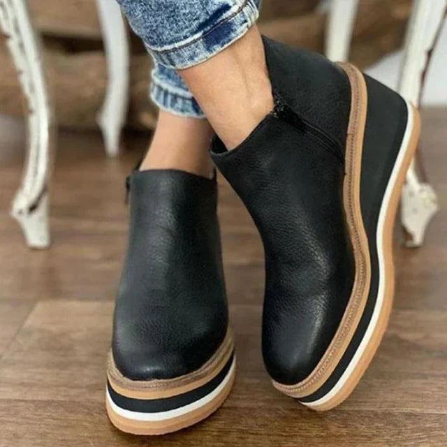 Valeria | Women’s Ankle Wedge Slip On Boots