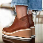 Valeria | Women’s Ankle Wedge Slip On Boots