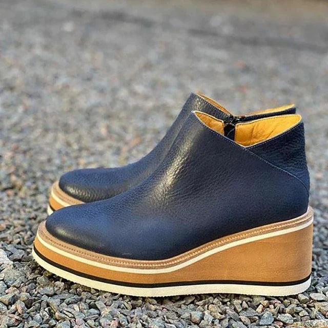 Valeria | Women’s Ankle Wedge Slip On Boots