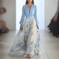 Women's Long Sleeve Floral Maxi Dress — view 1