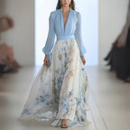 Women's Long Sleeve Floral Maxi Dress — view 1