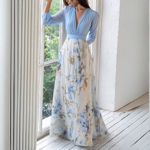 Women's Long Sleeve Floral Maxi Dress — view 2