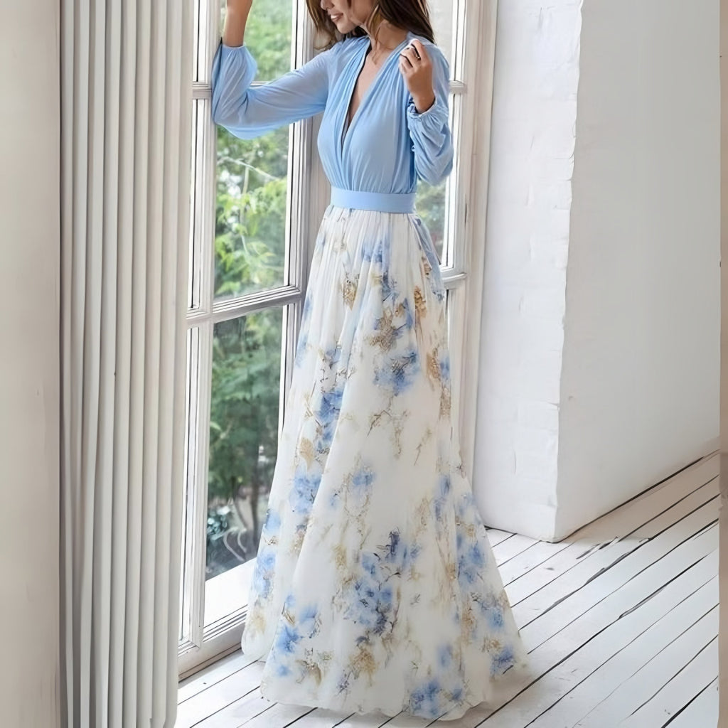 Women's Long Sleeve Floral Maxi Dress — view 3
