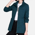 Womens Light Zip Up Jacket Drawstring Waist — Warm
