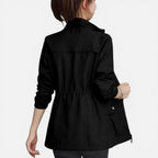 Womens Light Zip Up Jacket Drawstring Waist — Warm