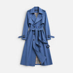 Womens Longline Trench Coat Belted Double Breasted — Warm