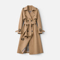 Womens Longline Trench Coat Belted Double Breasted — Warm