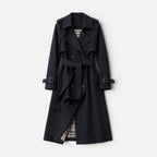 Womens Longline Trench Coat Belted Double Breasted — Warm