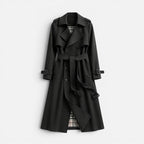 Womens Longline Trench Coat Belted Double Breasted — Warm