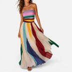 Strapless Pleated Maxi Dress — Flattering Fit