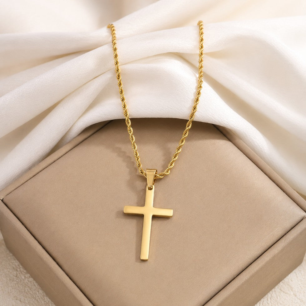Cross Pendant Chain Necklace — view 1