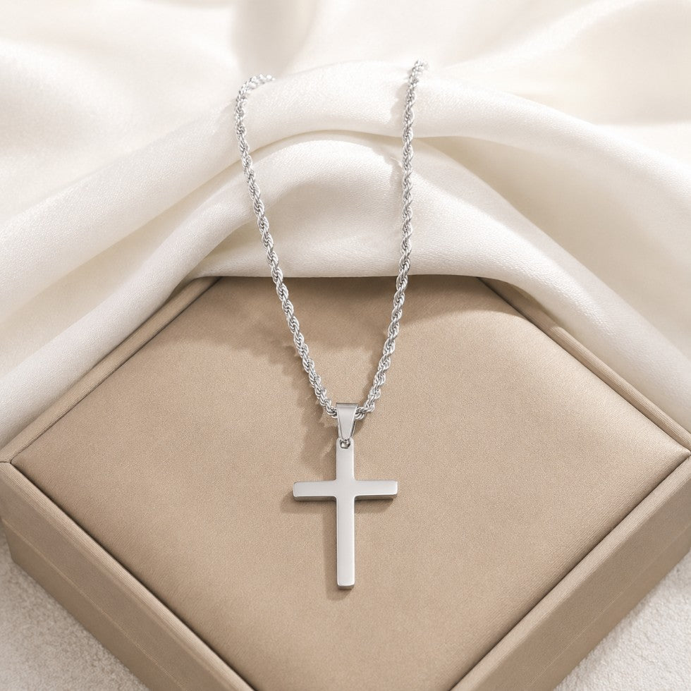 Cross Pendant Chain Necklace — view 2
