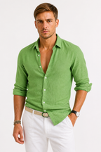 Ennio | Men's Linen Oxford Shirt with Rolled Sleeves