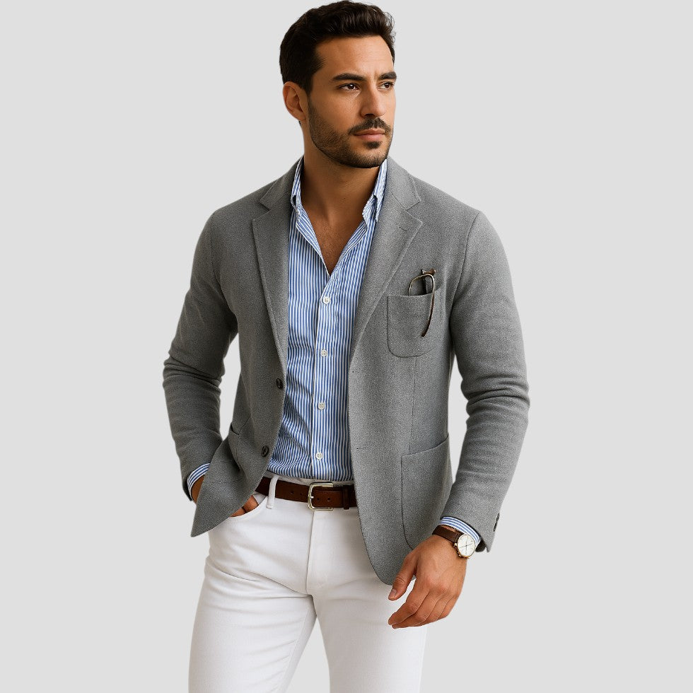 Men's Old Money Blazer With Lapel Collar — Comfortable