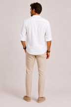 Ignatius | Men's Linen Shirt with Stand Collar